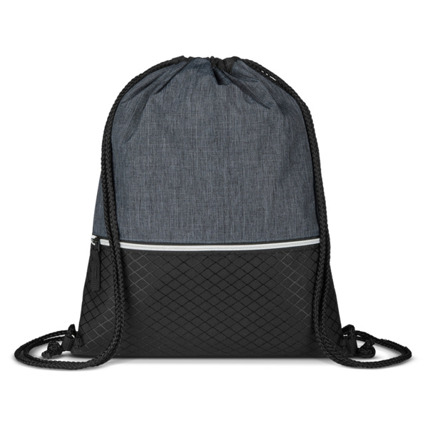 Prime Line Crosshatch Heather Drawstring Backpack  BG188 Prime Line Crosshatch Heather Drawstring Backpack  Thumbnail